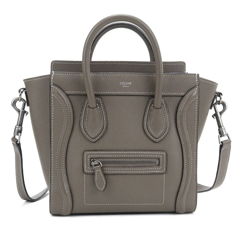 CELINE Luggage Nano Shopper Handbag for Women, Gray